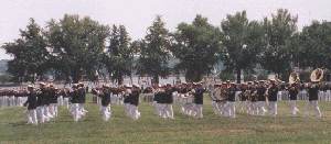 USNA band on parade, Worden Field